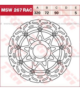Tarcza hamulcowa TRW, pływająca, tuningowa RAC kod: MSW 267 RAC