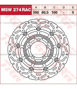 Tarcza hamulcowa TRW, pływająca, tuningowa RAC kod: MSW 274 RAC