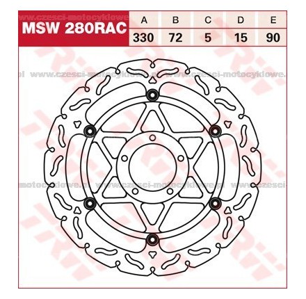 Tarcza hamulcowa TRW, pływająca, tuningowa RAC kod: MSW 280 RAC