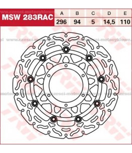 Tarcza hamulcowa TRW, pływająca, tuningowa RAC kod: MSW 283 RAC