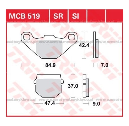 Klocki hamulcowe TRW MCB 519 SI