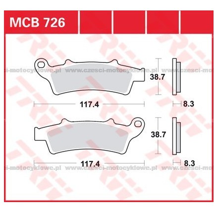 Klocki hamulcowe TRW MCB 726