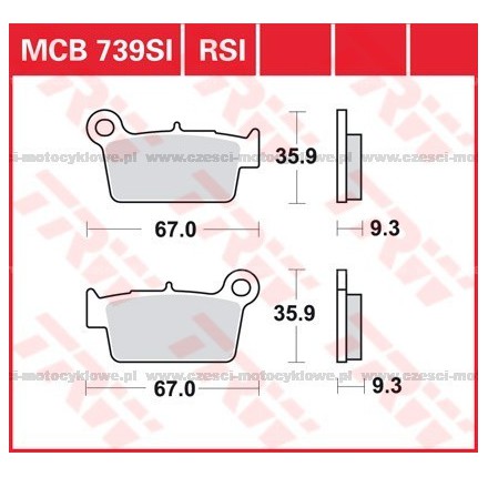 Klocki hamulcowe TRW MCB 739 SI